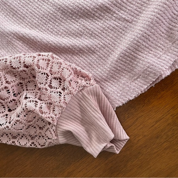 Free People Sweetest Thing Rose Embroidered Thermal Top - Picture 5 of 11